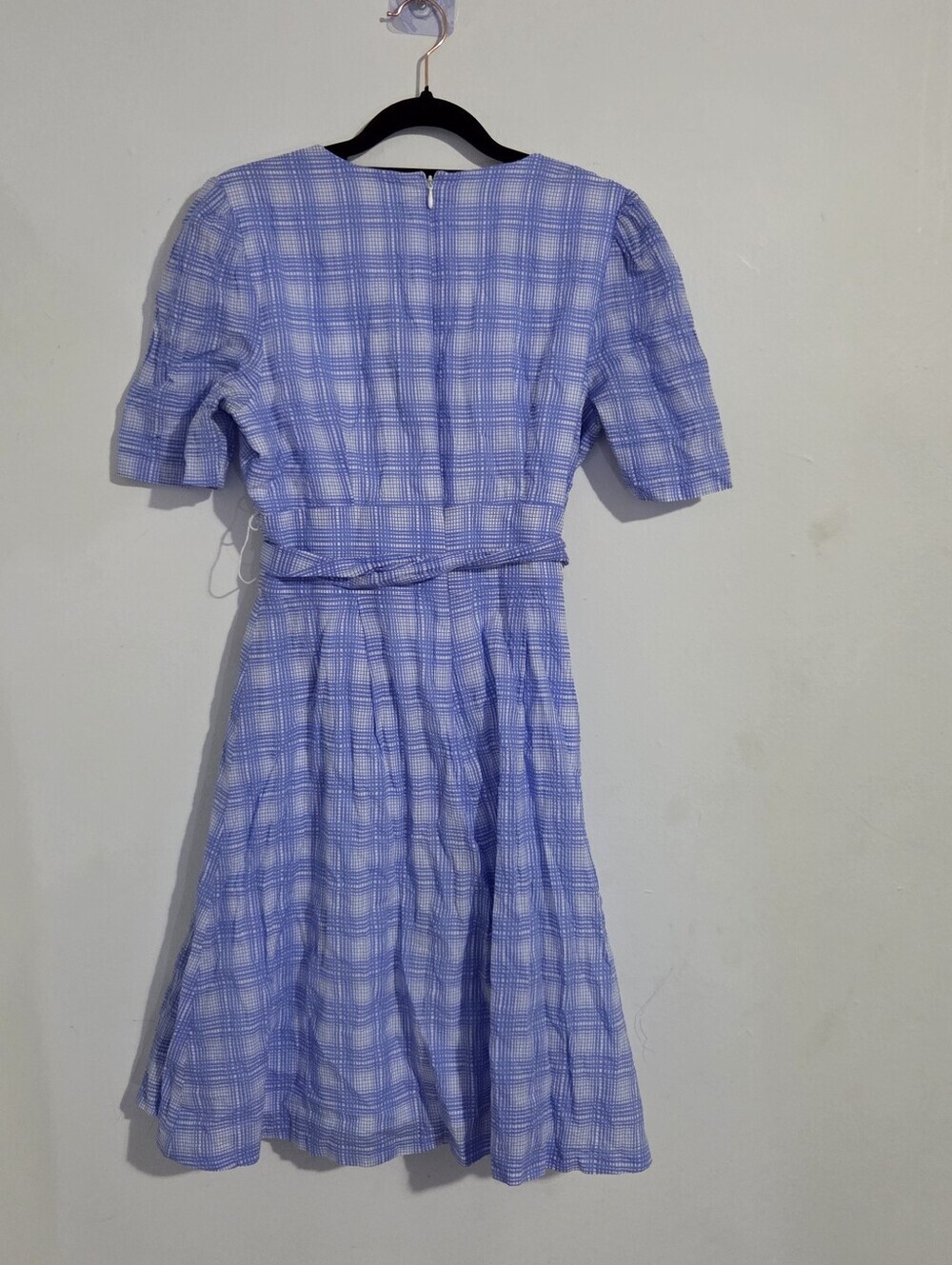 DKNY Puff Sleeve Checkered Dress - Picture 2 of 10